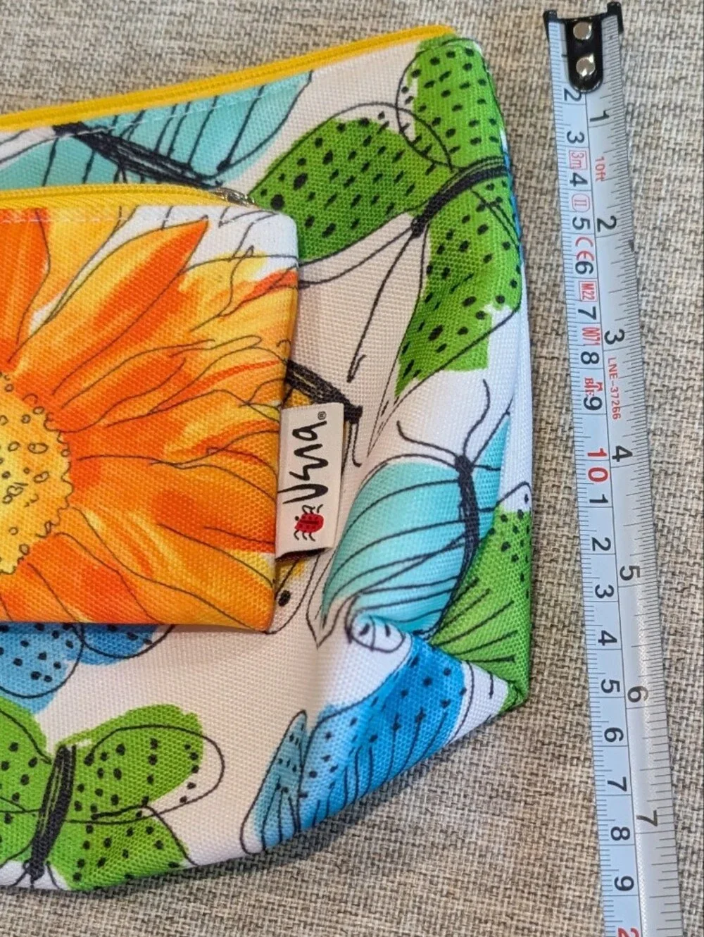 Clinique Butterfly & Sunflower Print Zip Pouch Make-up Bag Set - Summer Fun 🌻🦋